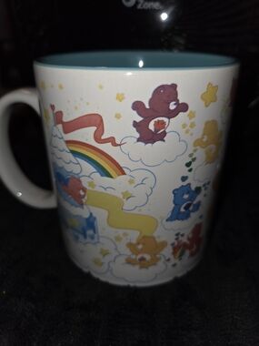 Care Bears Ceramic Mug - White with Blue Interior & Multi-Color Characters